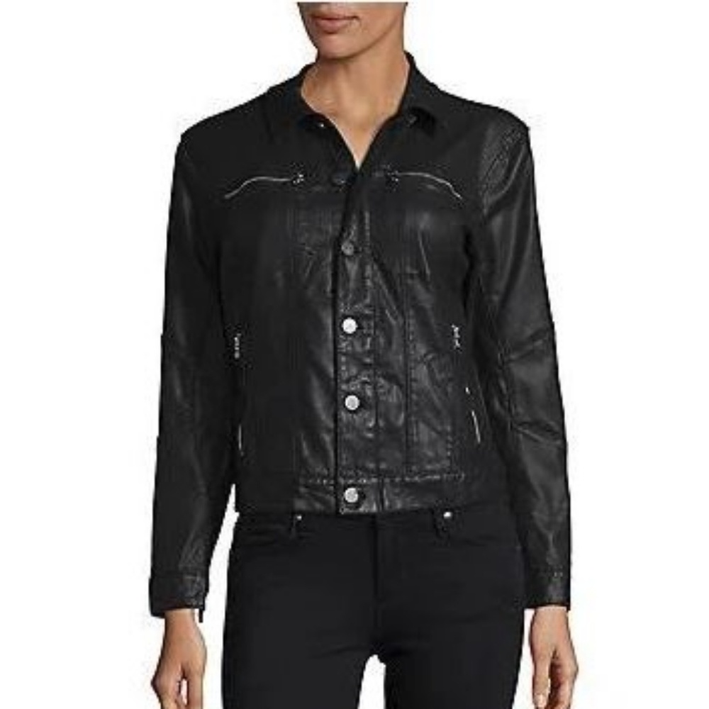CALVIN KLEIN JEANS coated trucker jacket J10